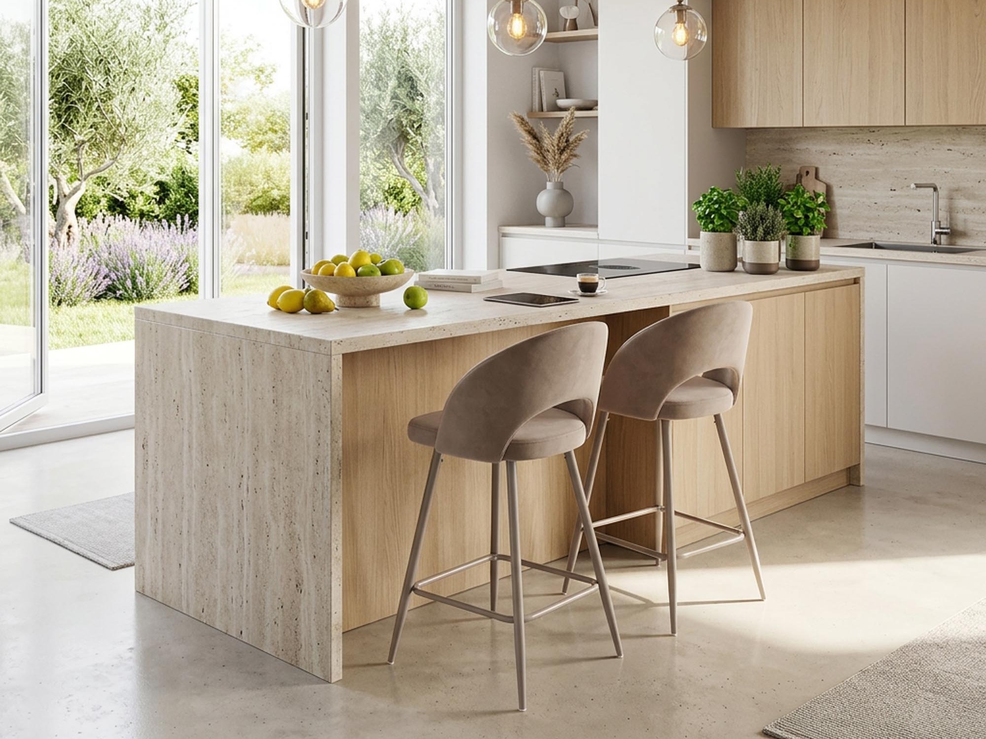 Sgabello da bar Houston 881 (Beige chiaro + Cachemire)