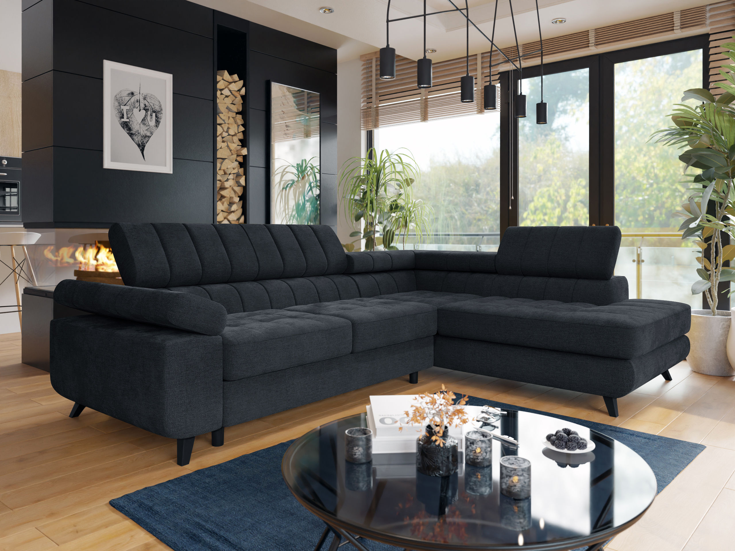 Divano angolare Comfivo Agnus (Spirit Black)