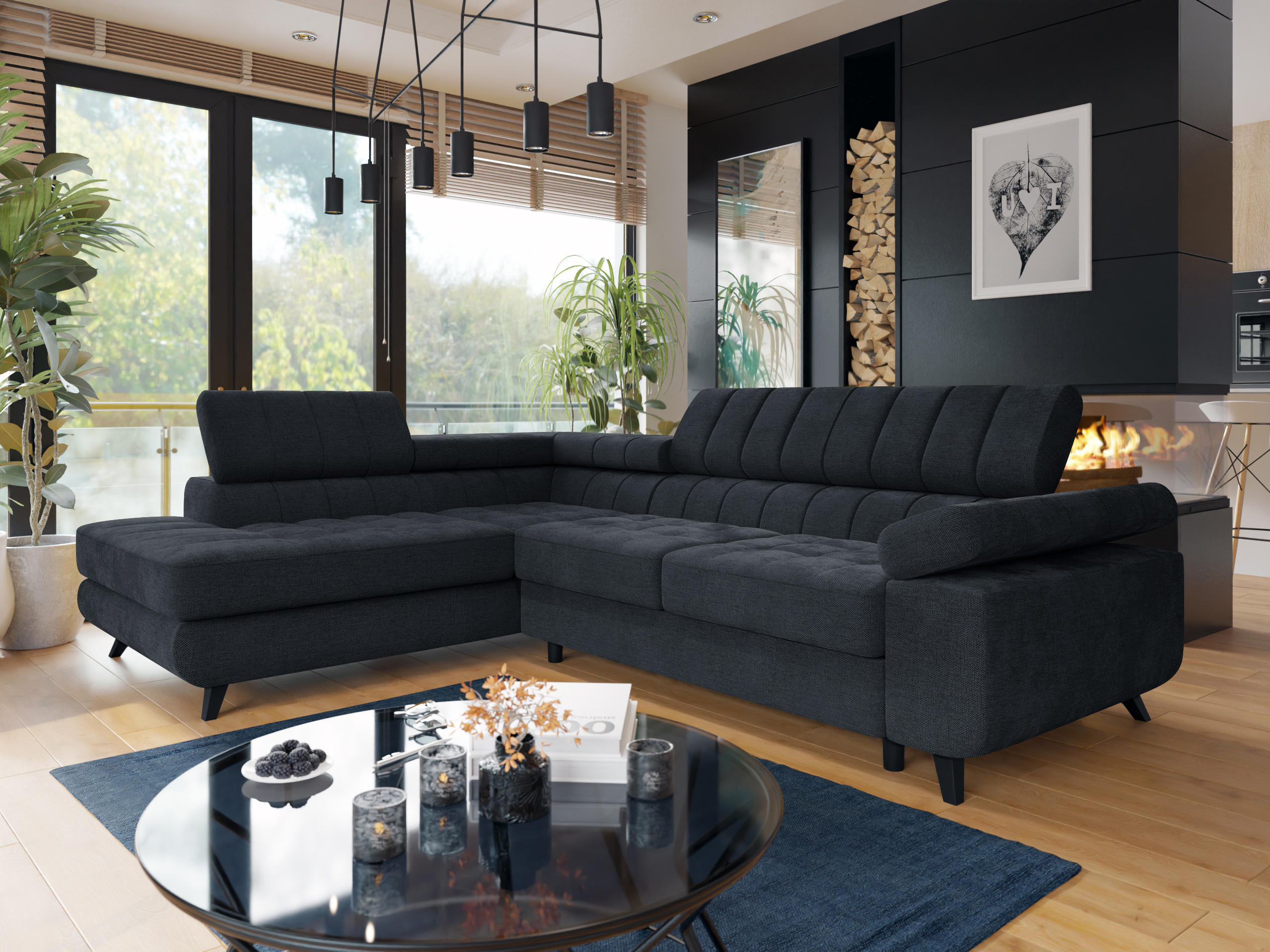 Divano angolare Comfivo Agnus (Spirit Black)