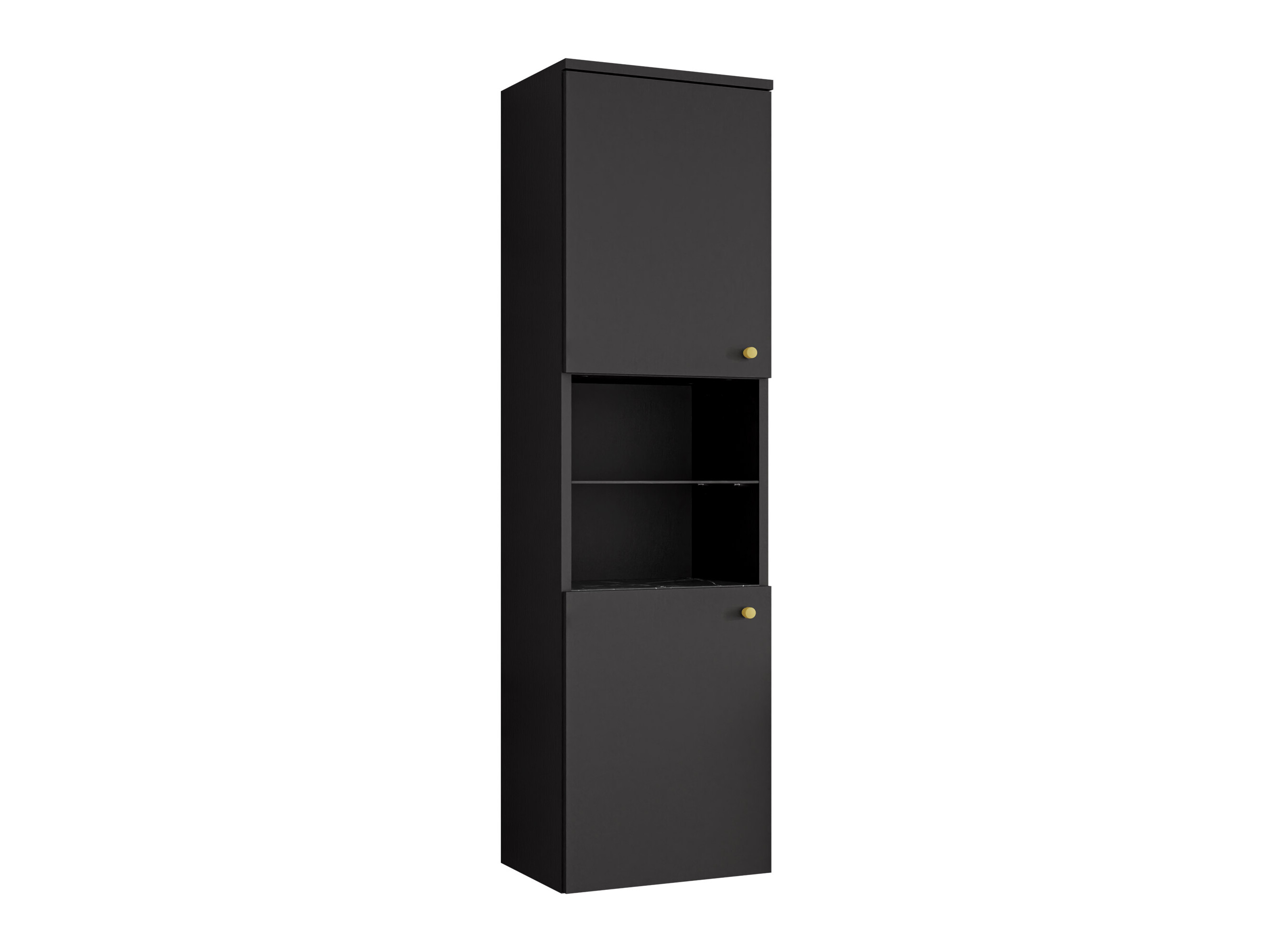 Mobiletto del bagno Salus (Nero + Marmo nero)
