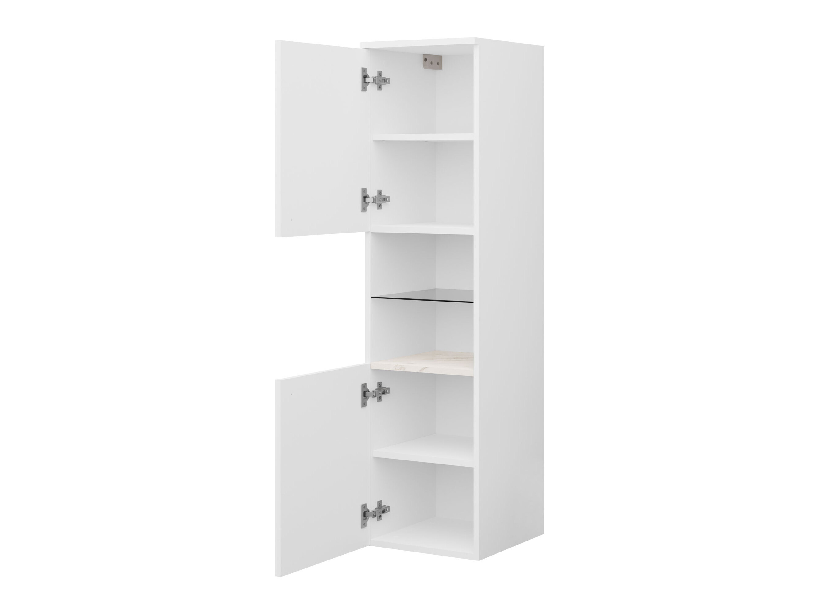 Mobiletto del bagno Salus (Bianco + Marmo bianco)