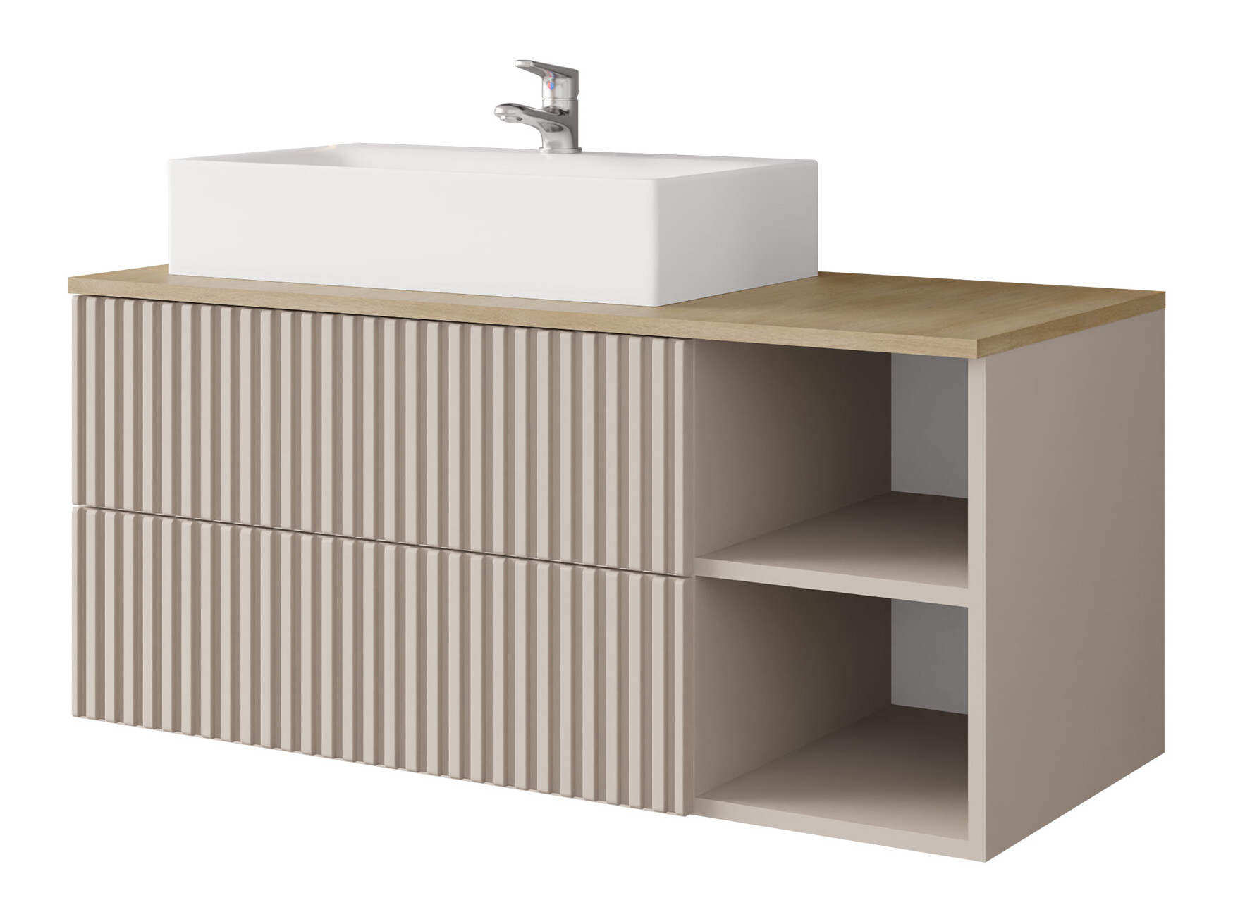 Comodino da bagno per lavandino Nauta (Cachemire + Rovere cremona)
