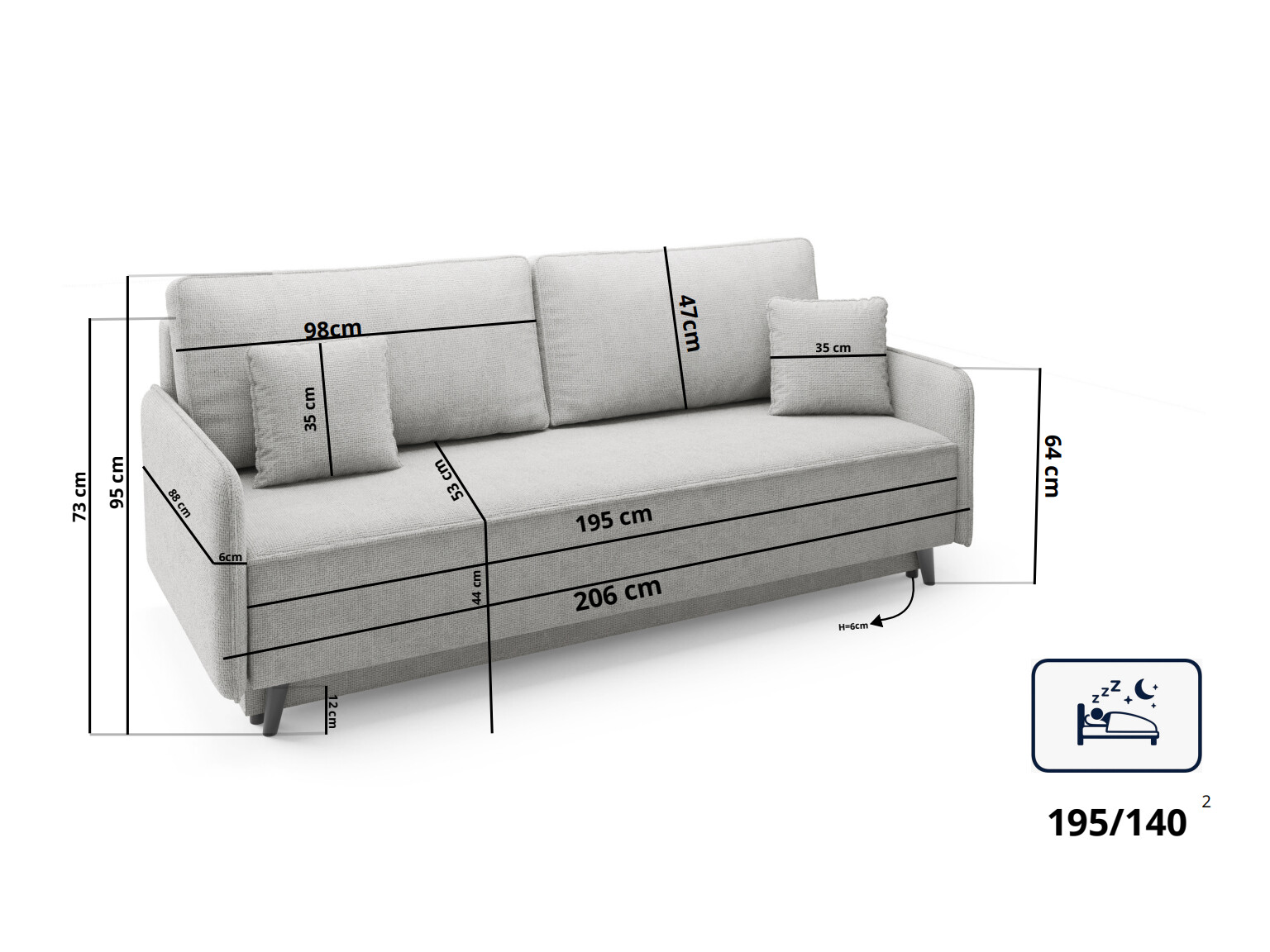 Divano letto Alton 112 (Garden 05)