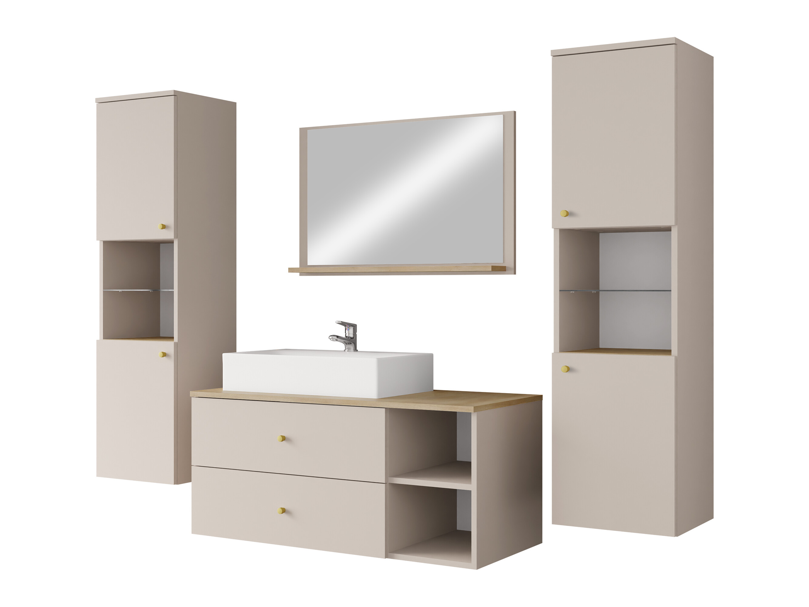 Set bagno Salus III (Cachemire + Rovere cremona)
