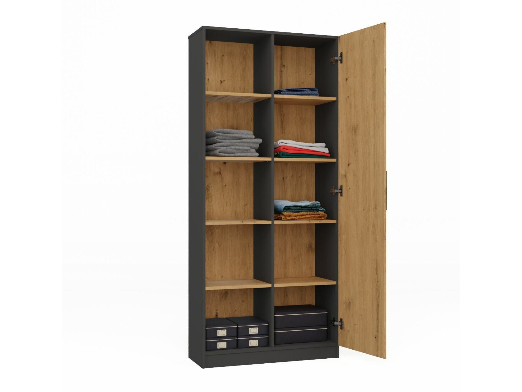 Scaffale Elbvelu 122 (Antracite + Rovere Artisan)