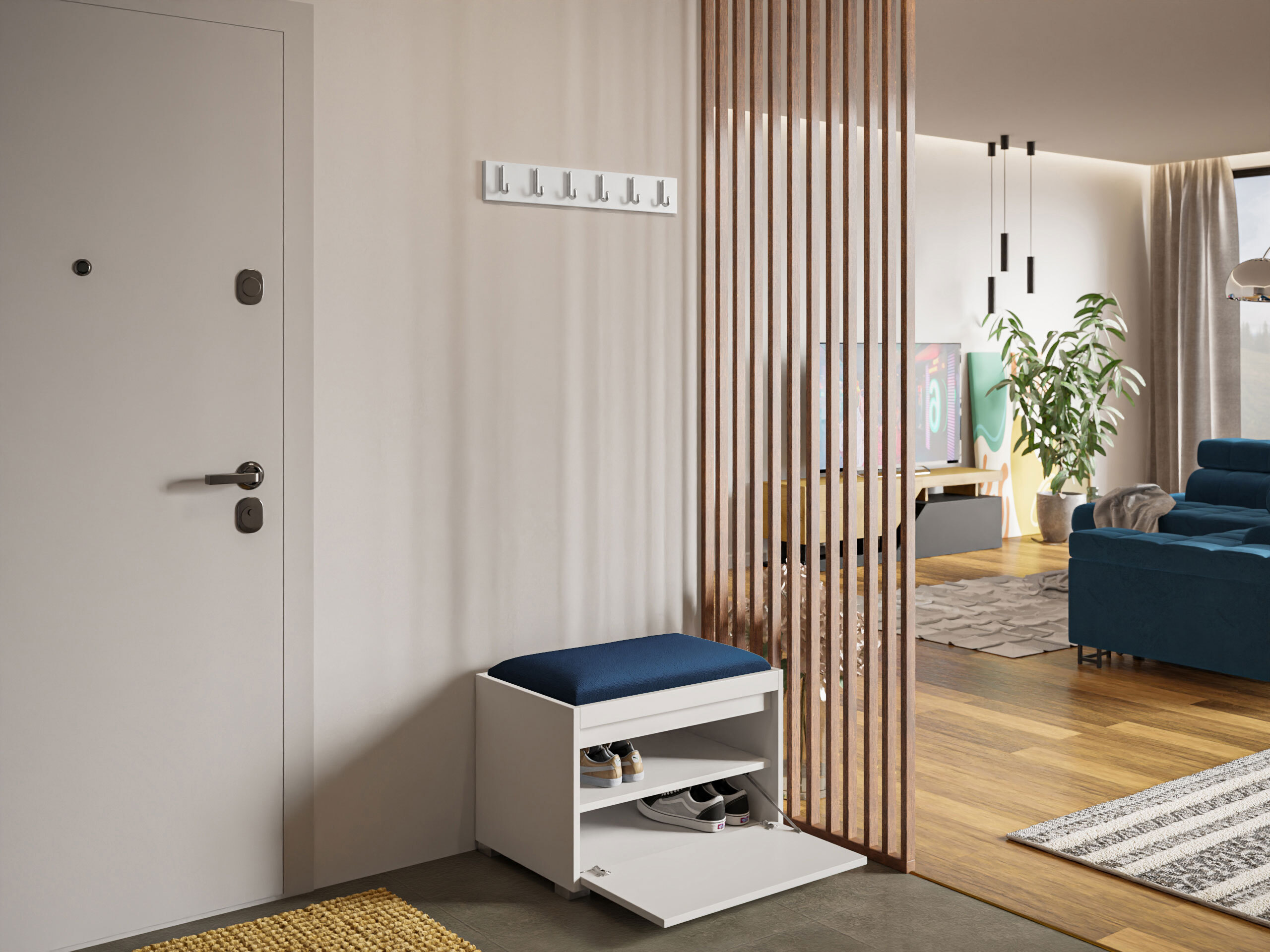 Set arredo da corridoio Comfivo Pinus VIII (Bianco + Polo 891)