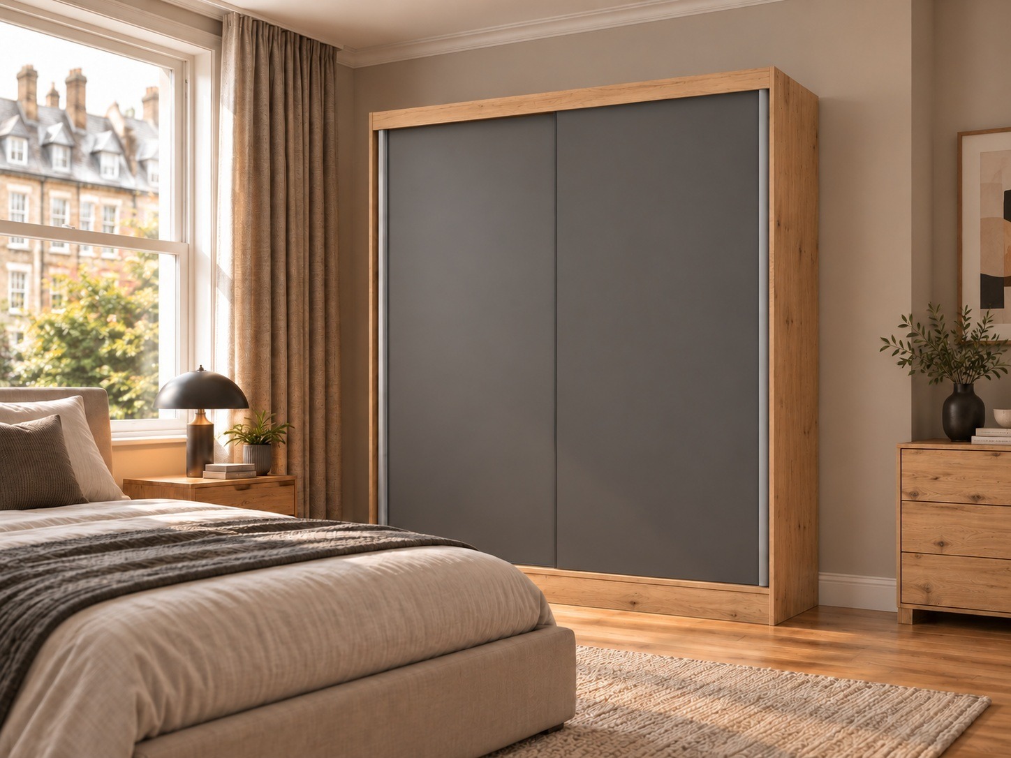 Armadio Mandeville 167 (Rovere Artisan + Antracite)