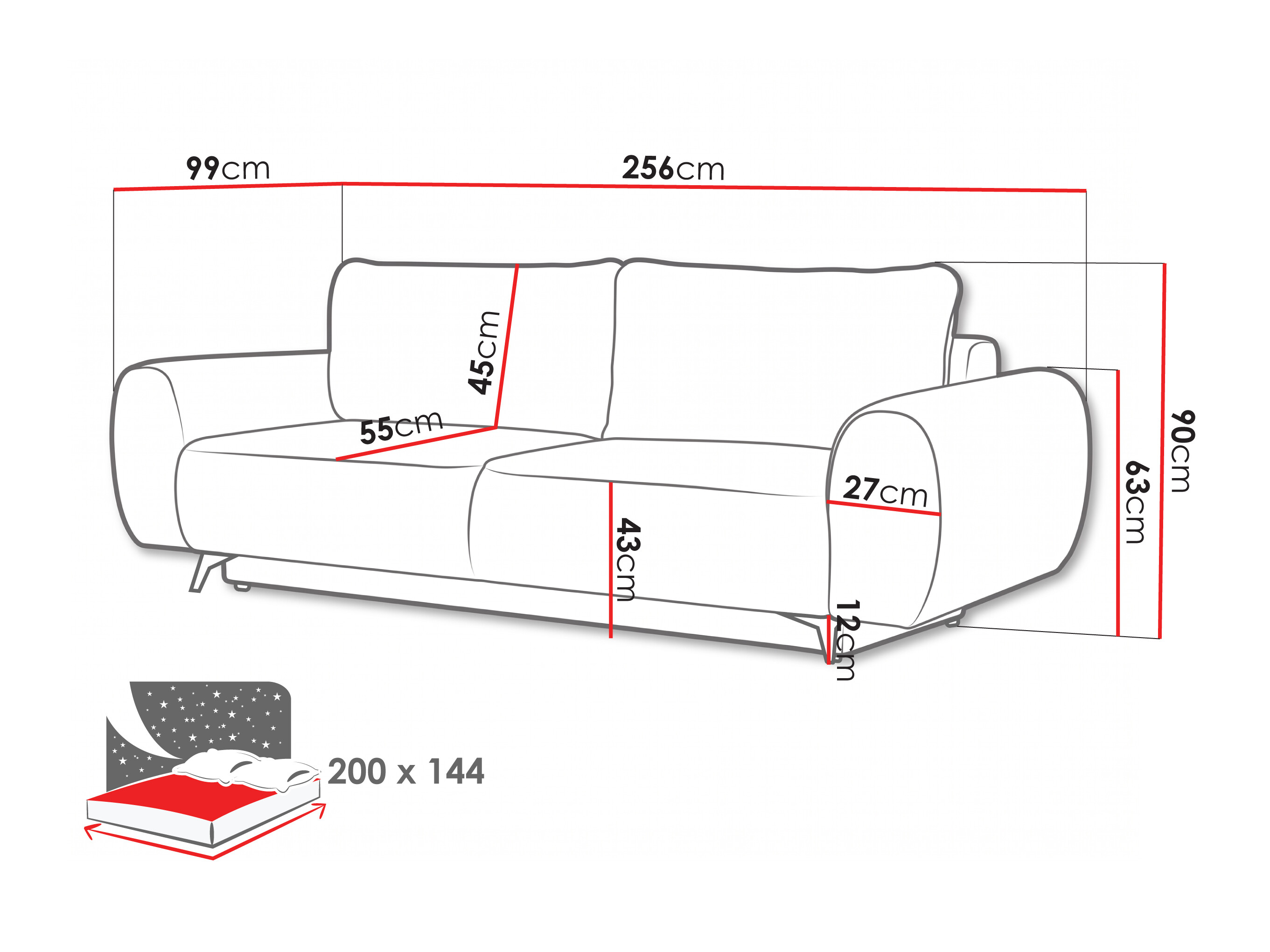 Divano letto Margate 145 (Bella 15)