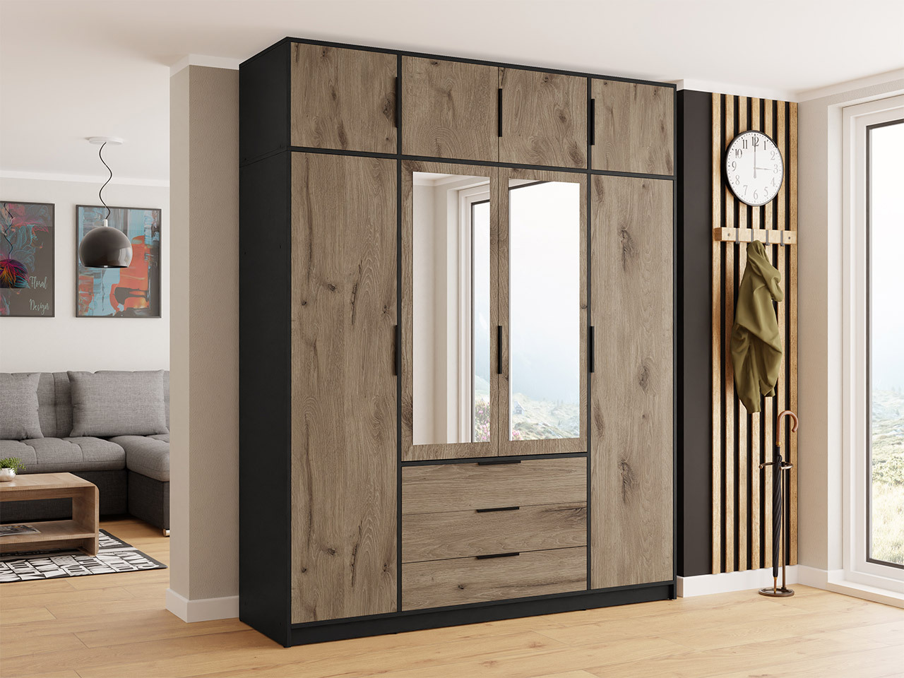 Madia Ophdome 116 (Rovere moro + Nero)