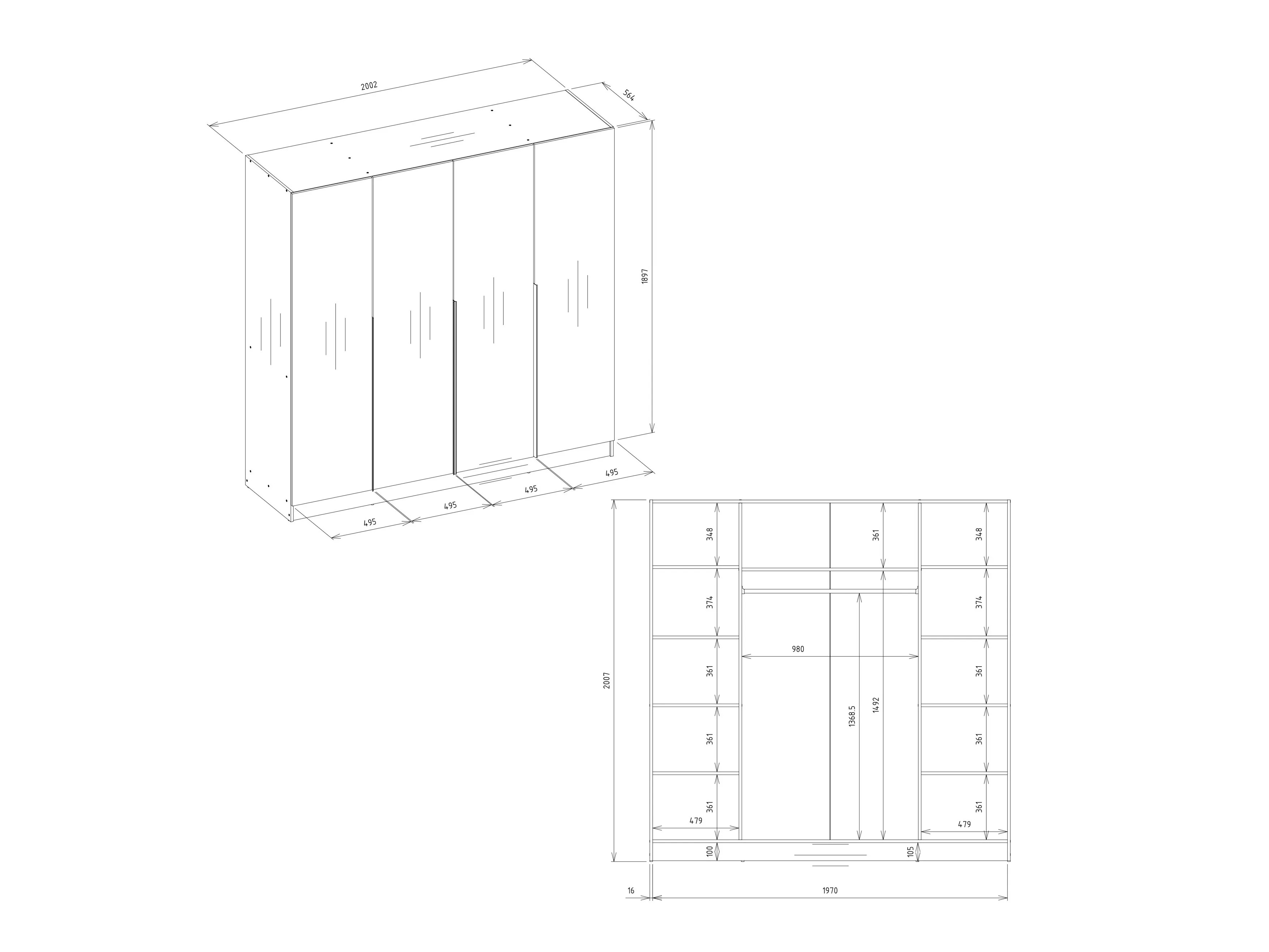 Armadio Mandeville 400 (Bianco + Nero)