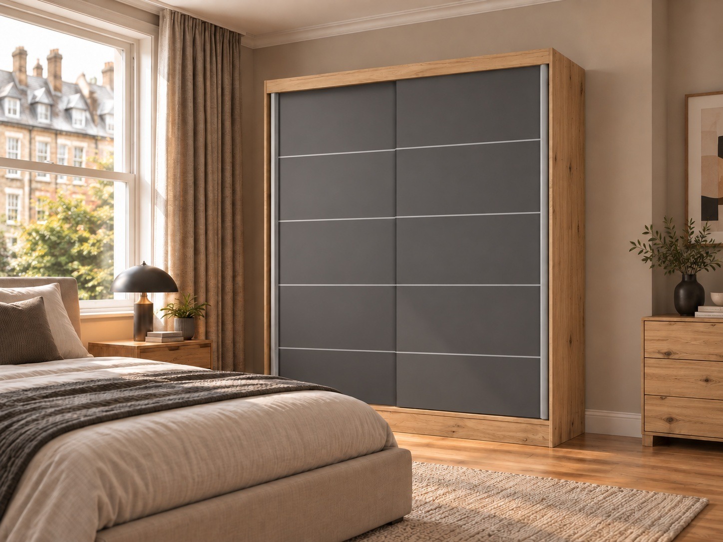 Armadio Mandeville 177 (Rovere Artisan + Antracite)