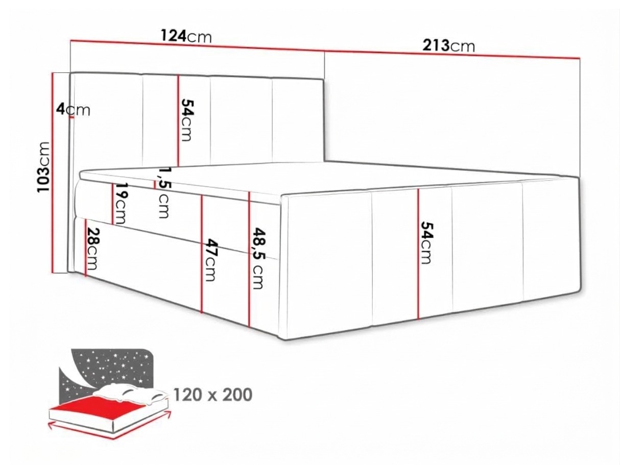 Letto continentale Ventus (Muna 05)