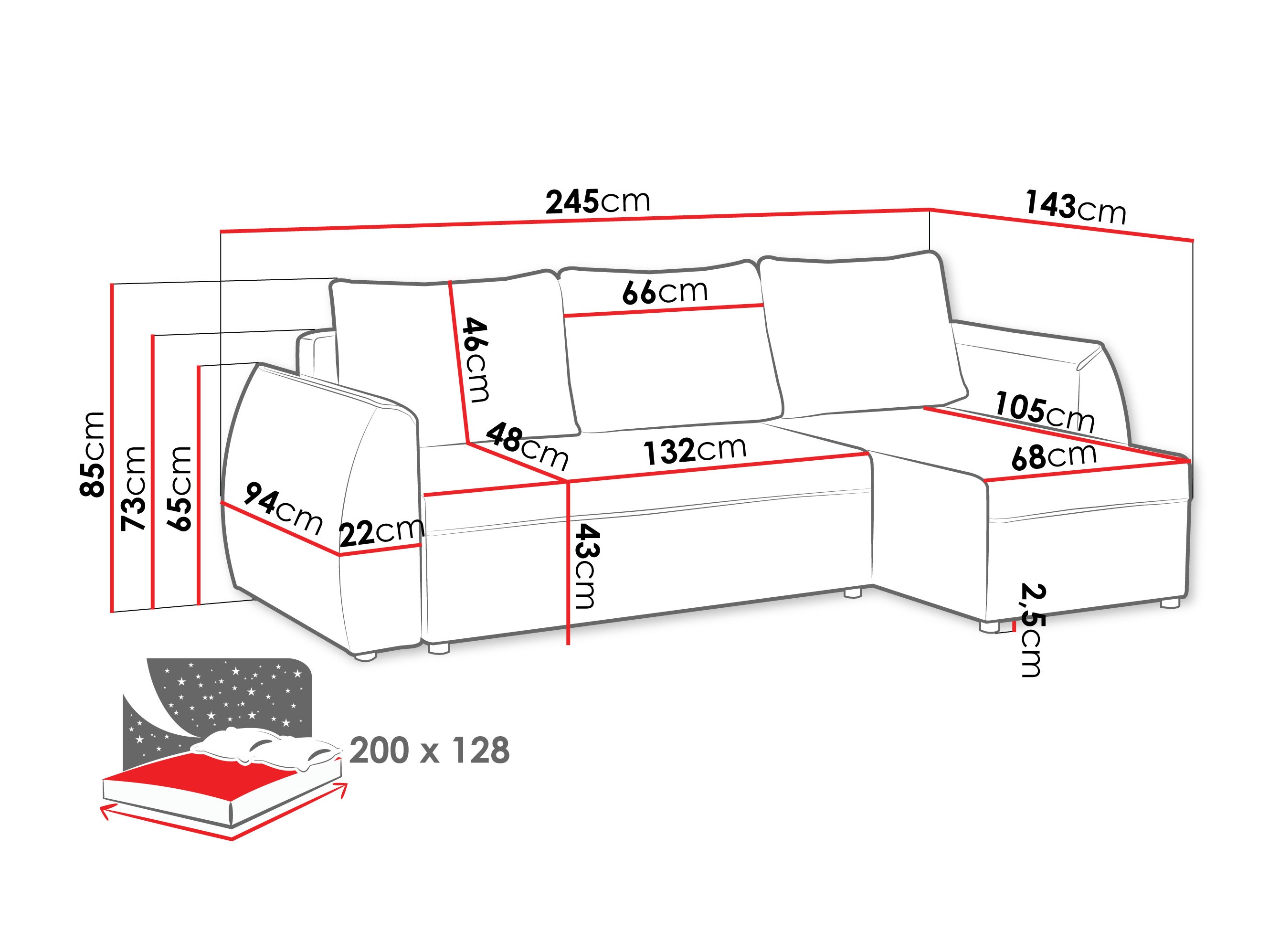 Divano angolare Vineland 176 (Margo 227.09)