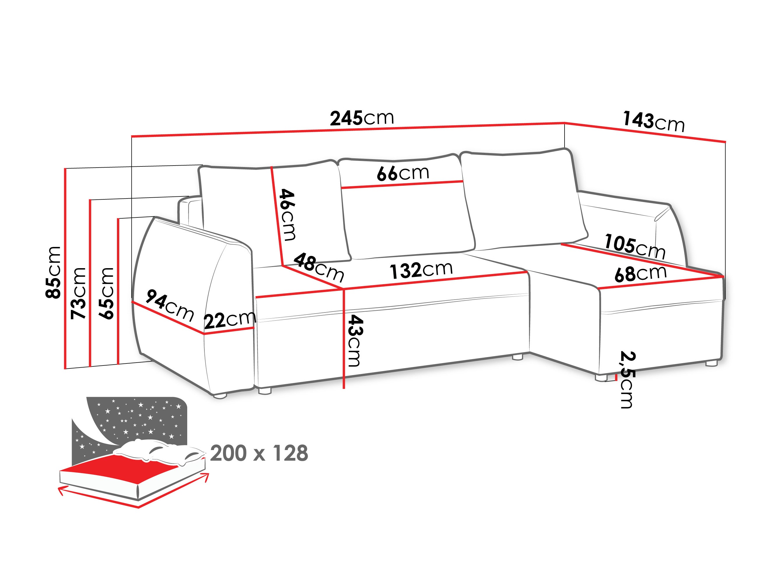 Divano angolare Vineland 176 (Margo 227.11)
