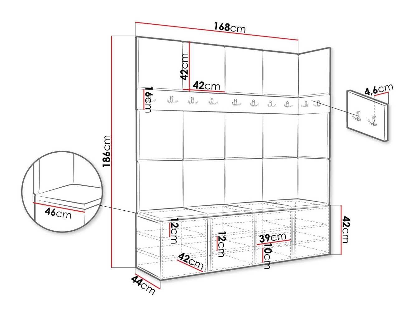 Set arredo da corridoio Pinis II (Polo 897)