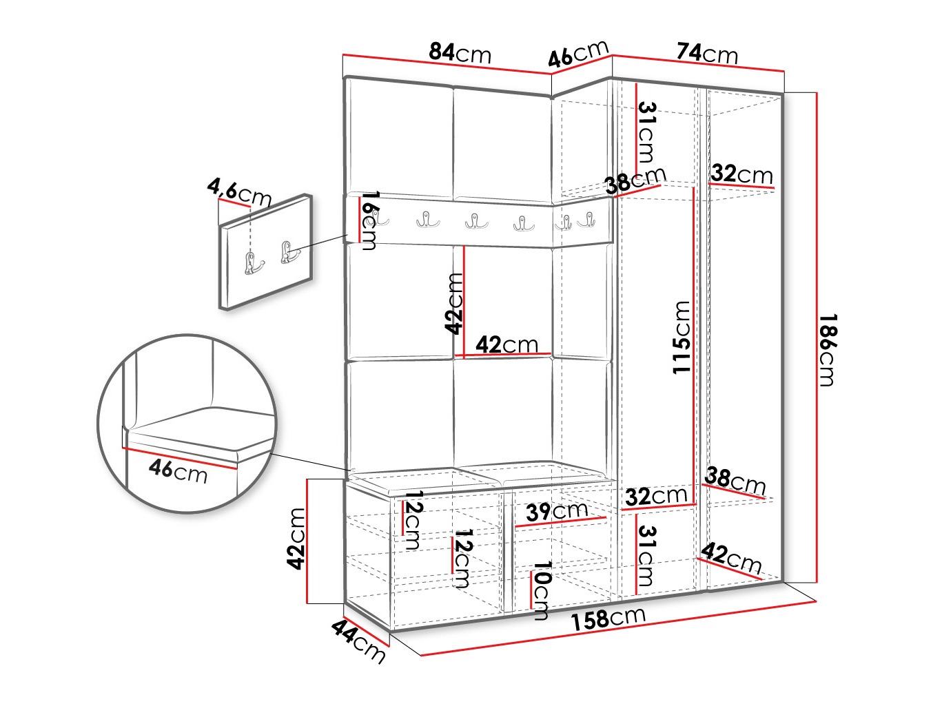 Set arredo da corridoio Pinis III (Polo 872)