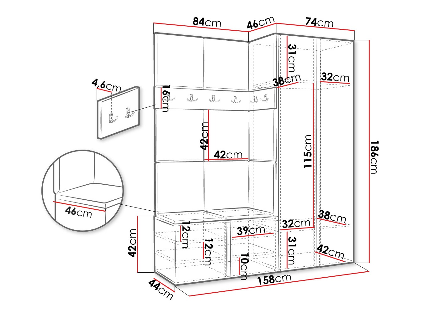 Set arredo da corridoio Pinis III (Polo 897)