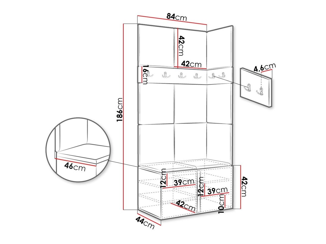 Set arredo da corridoio Pinis I (Polo 872)