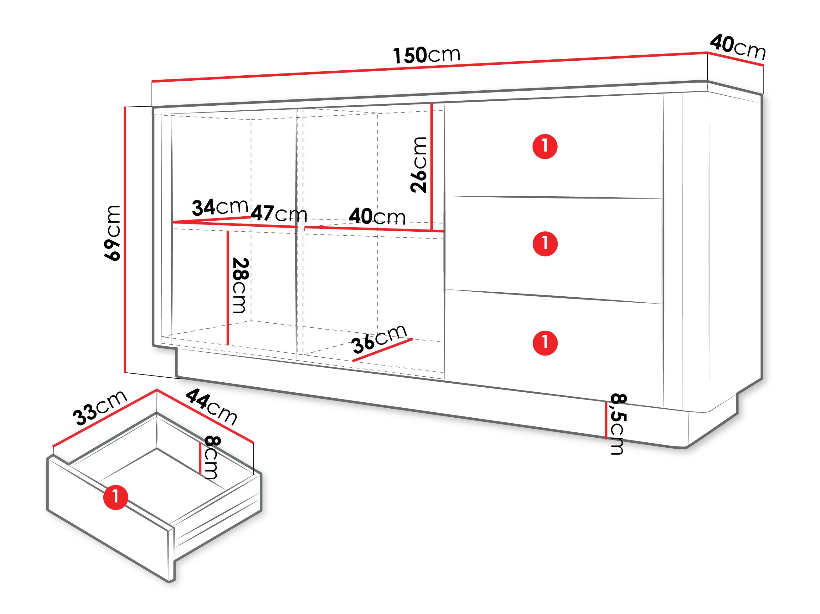 Cassettiera Comfivo Levavio 101 (Rovere moro)