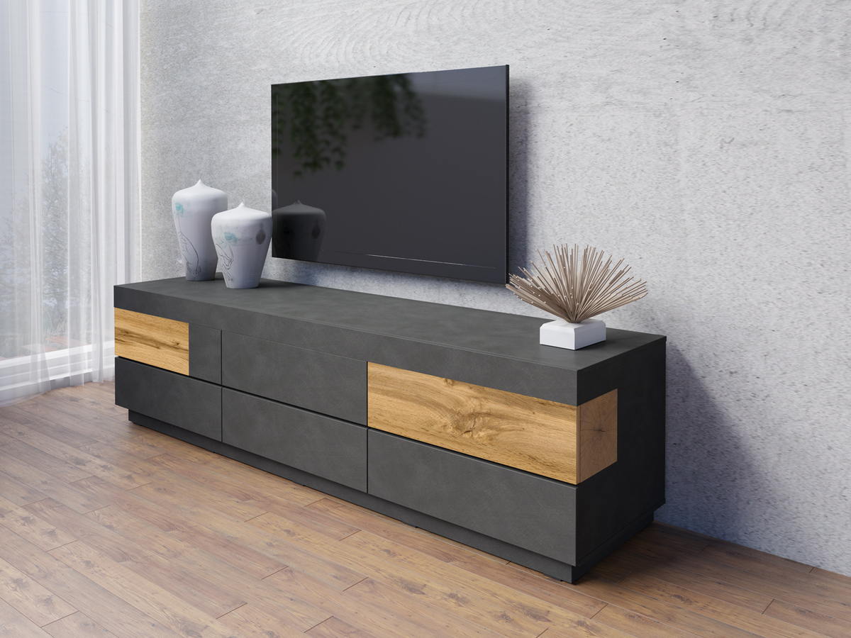 Mobile porta TV Livlore 102 (Matera grigio + Quercia di Wotan)