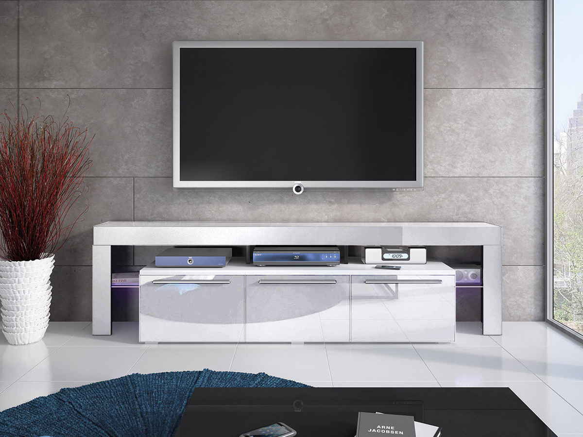 Mobile porta TV Arbor (Bianco + Bianco lucido)