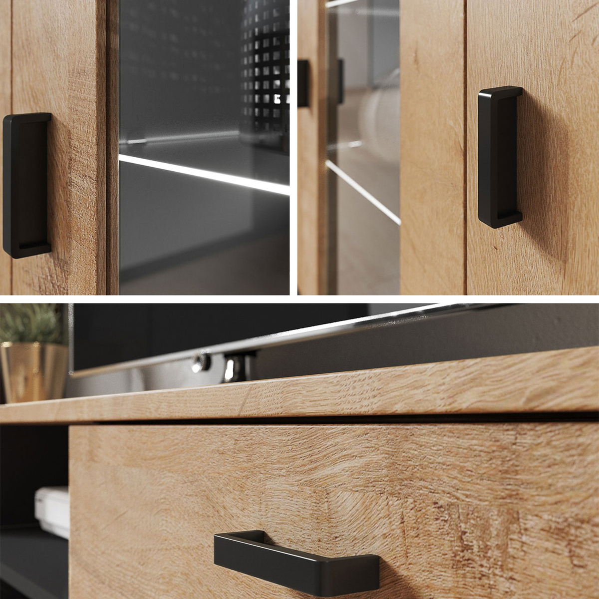 Parete attrezzata Tornola 109 (Bianco + Bianco lucido)